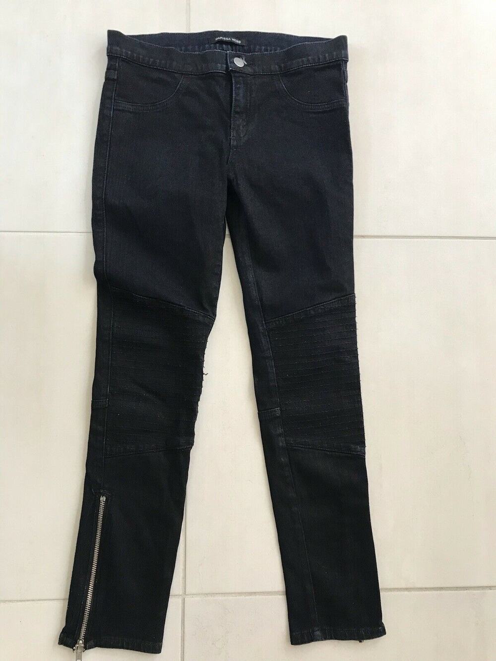 Marissa Webb Low Rise Moto Cropped Stretch Skinny Denim Jeans FLAW